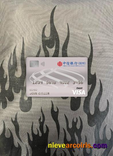 China Citic bank corp bank visa debit card photolook